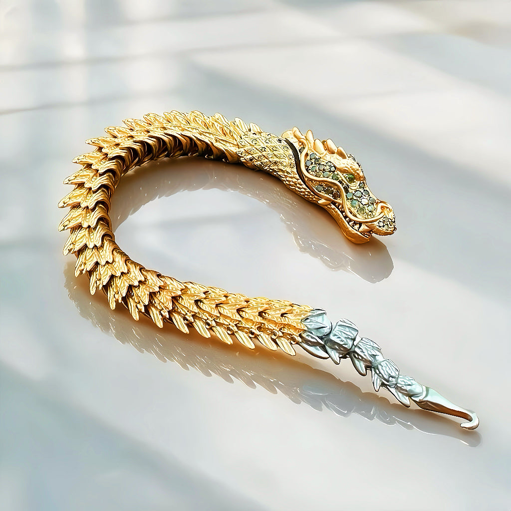Gold Dragon Diamond Bracelet Chain (Item No. TDBG0023)