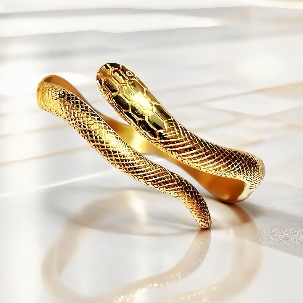 Ouroboro 24K Gold Bangle (Item No. GB0025)
