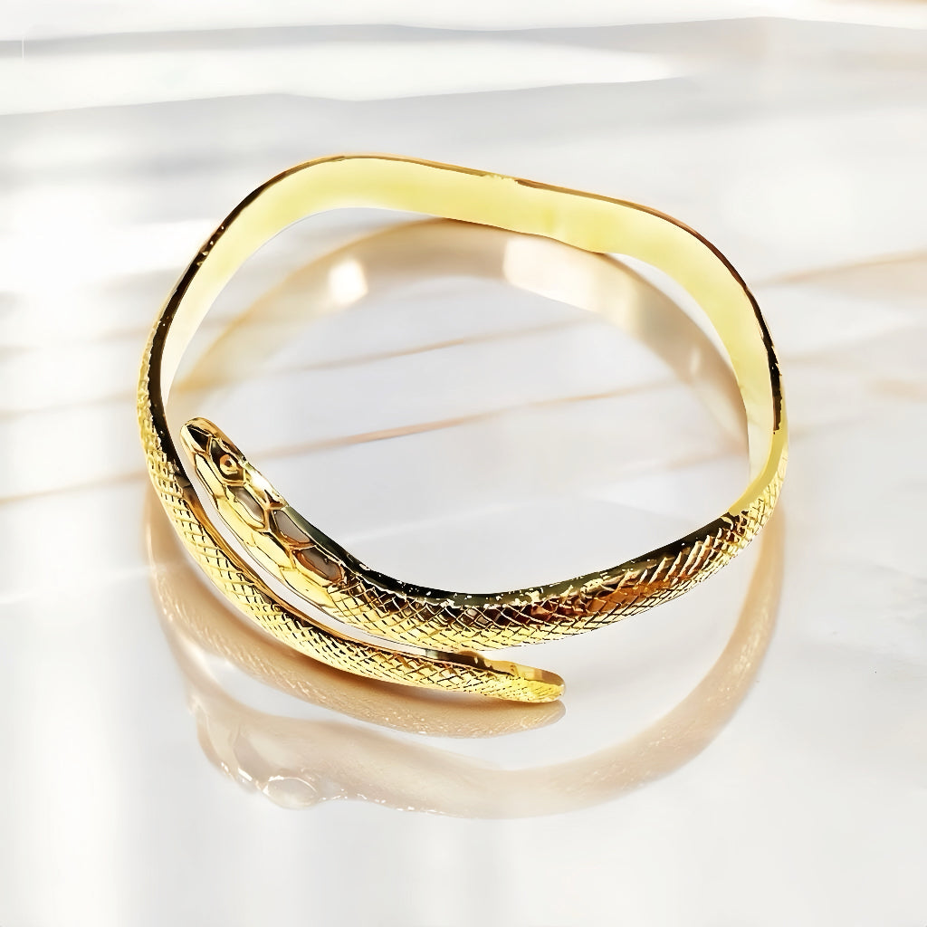 Ouroboro 24K Gold Bangle (Item No. GB0025)