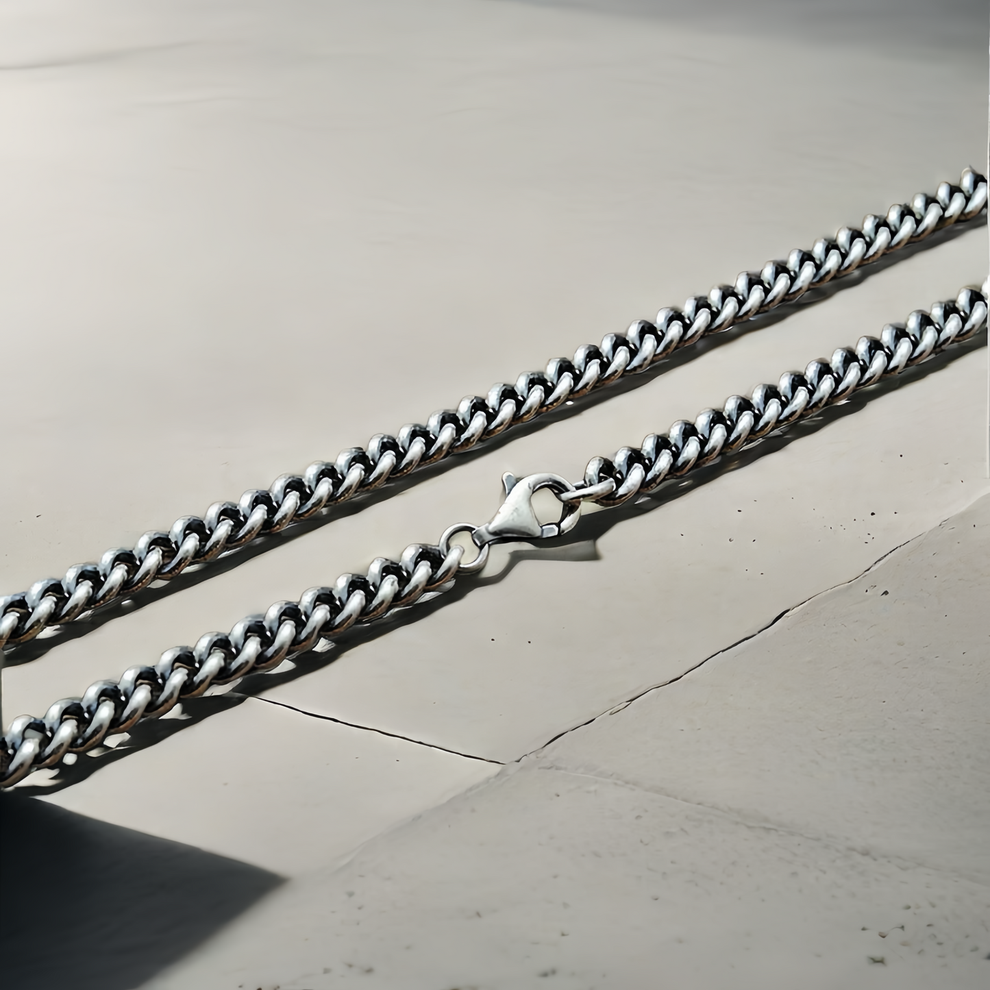 6mm Cuba Silver Necklace Chain(Item No. N0107)