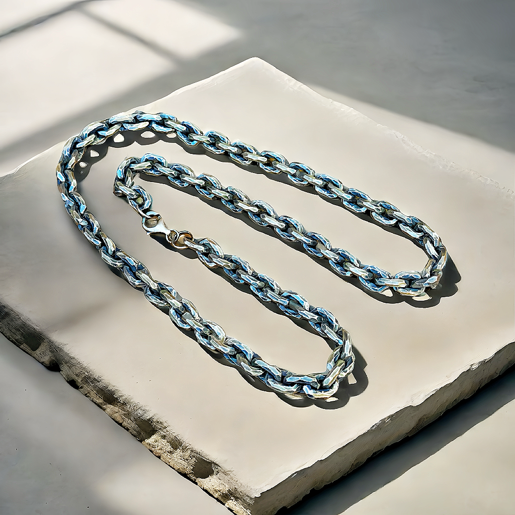 8mm Hammered Silver Necklace Chain (Item No. N0004)