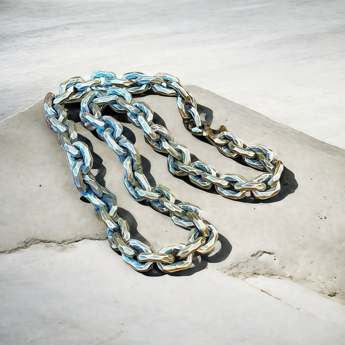 11mm Hammered Silver Necklace Chain (Item No. N0003)