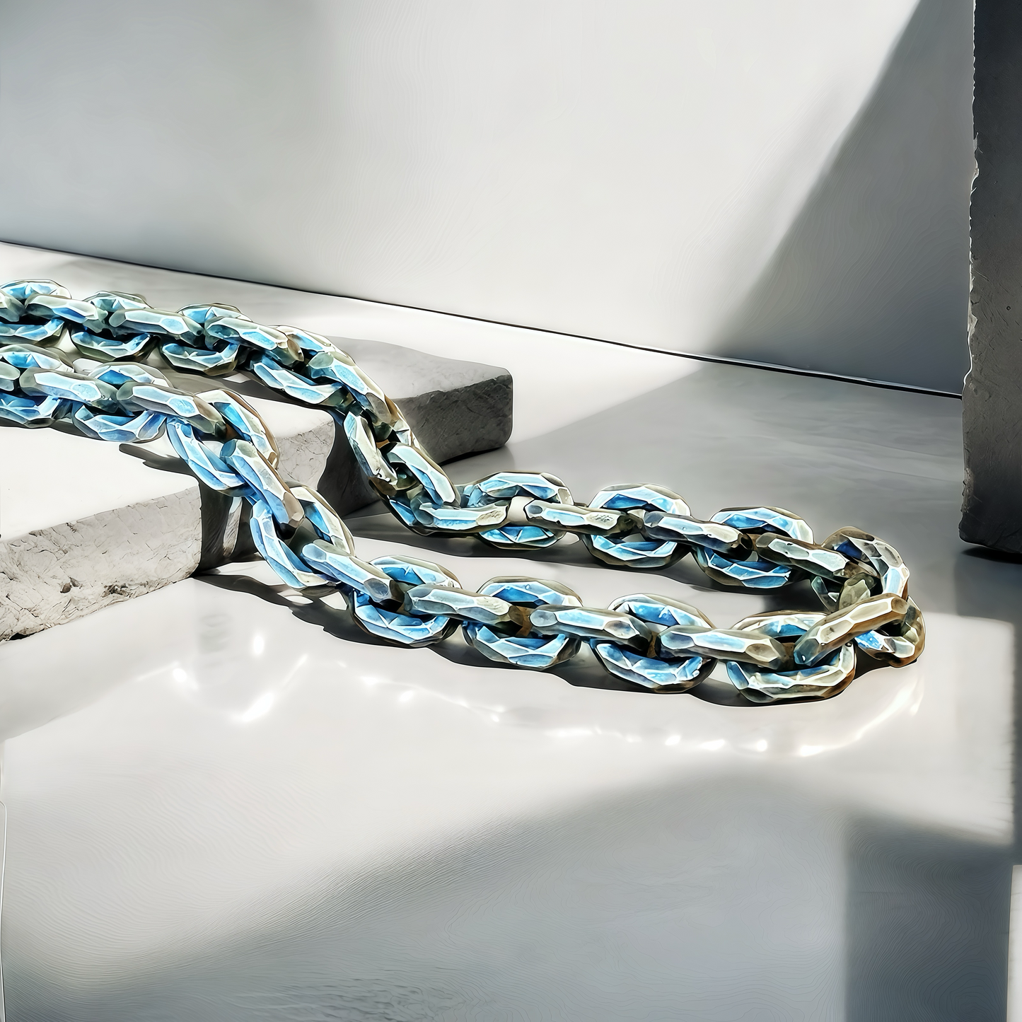 11mm Hammered Silver Necklace Chain (Item No. N0003)