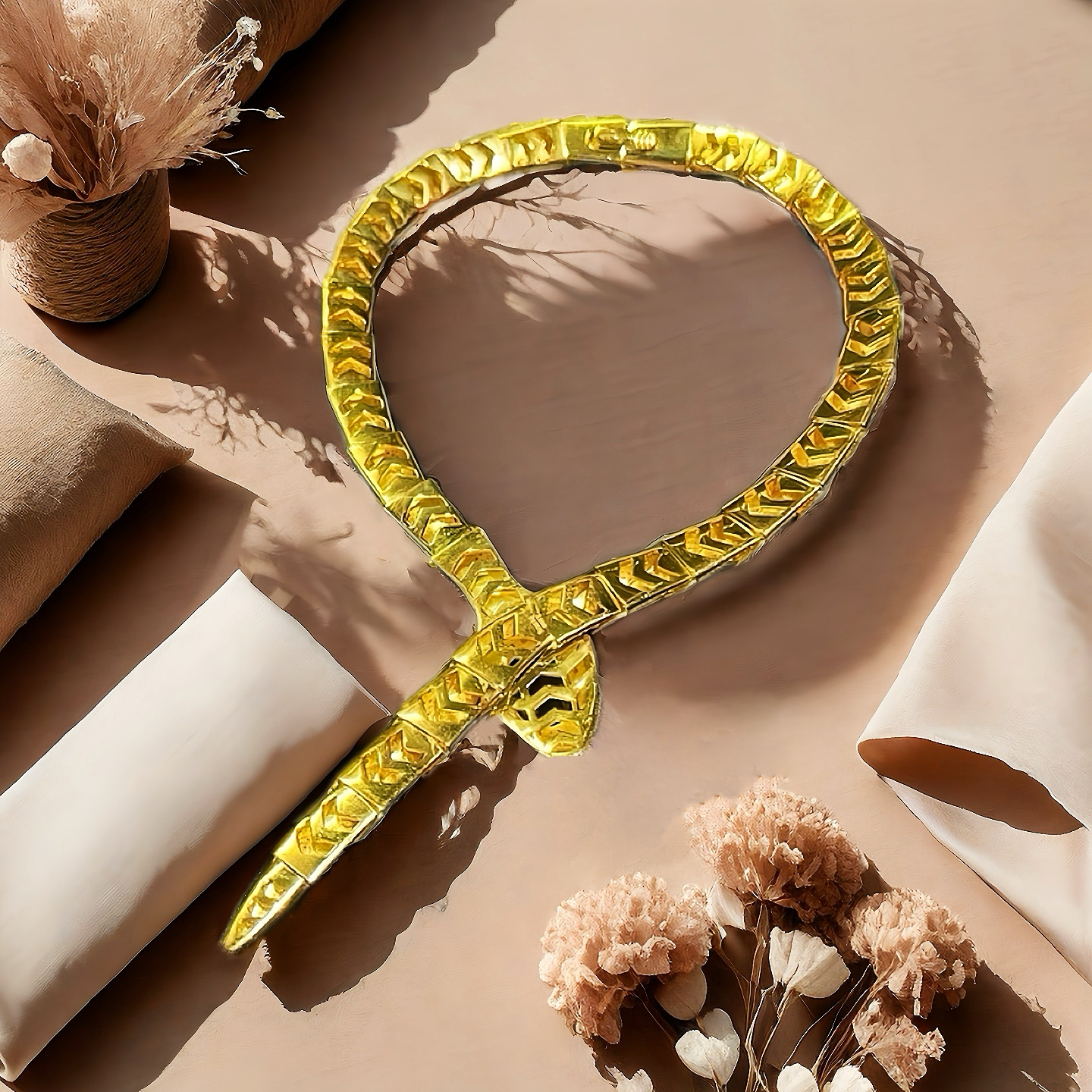 Gold Ouroboro Set/ Necklace Bracelet Ring (Item No. GP0017)