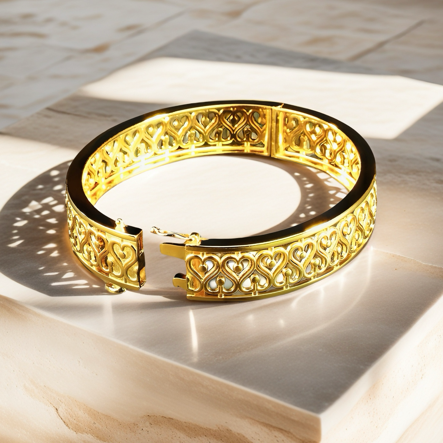 Greek Key Hollow Sterling Silver/9k/14k/18k Gold Bangle(Item No. GB0016)