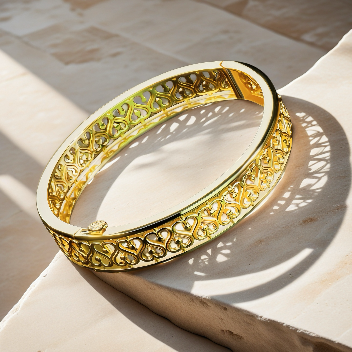 Greek Key Hollow Sterling Silver/9k/14k/18k Gold Bangle(Item No. GB0016)