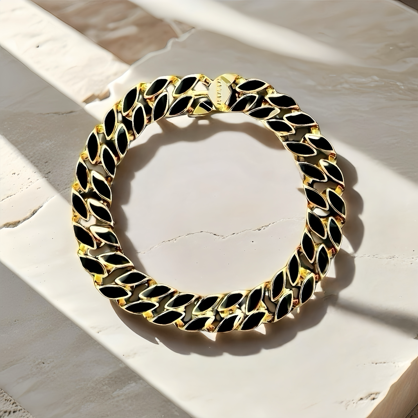 Enamel Curlink 925 Sterling Silver/9k/14k/18k Bracelet Chain (Item No. GB0002)