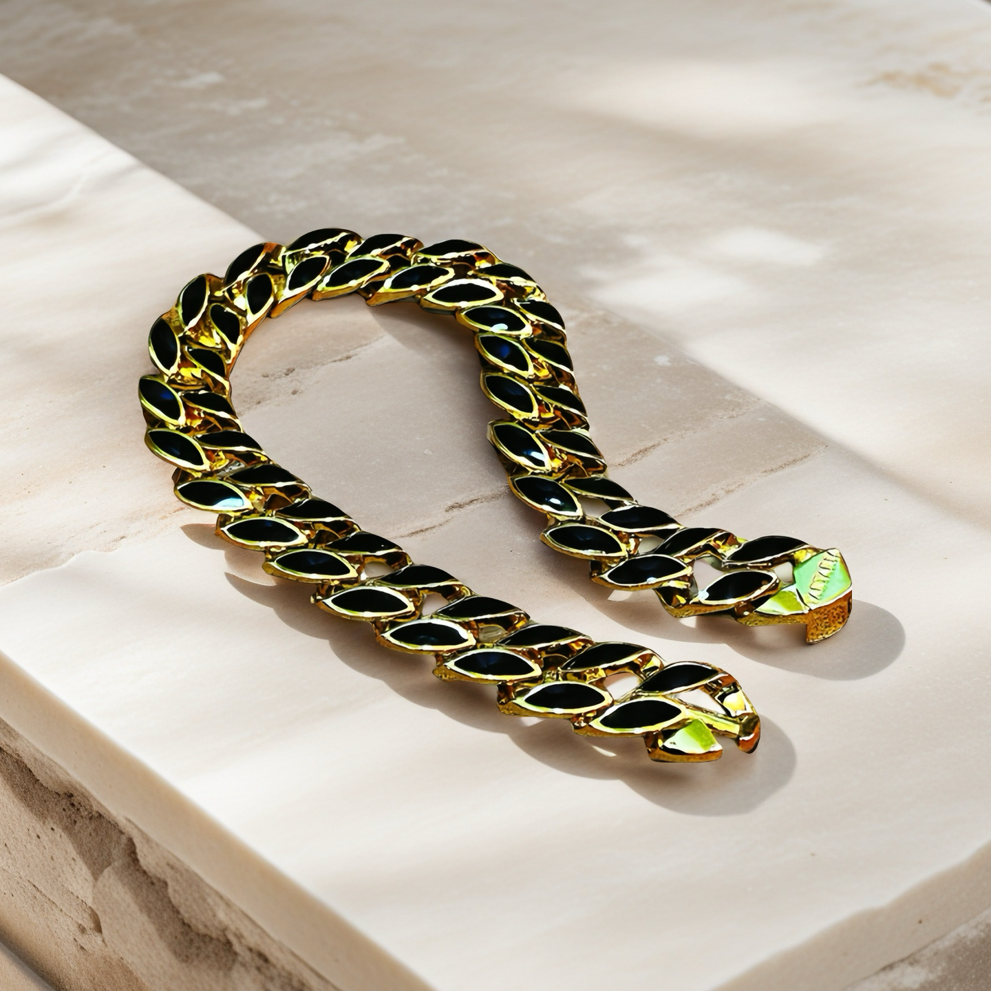 Enamel Curlink 925 Sterling Silver/9k/14k/18k Bracelet Chain (Item No. GB0002)