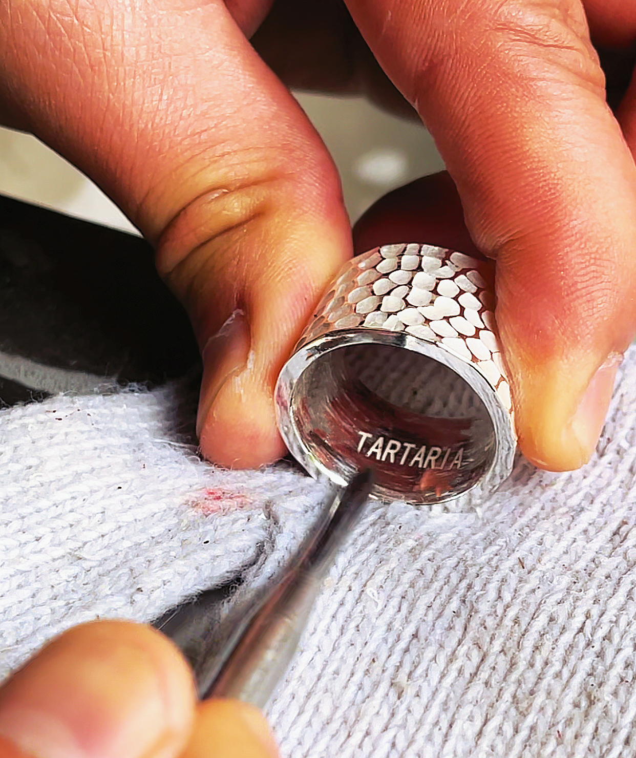 Hammered Silver Ring (Item No. R0119) Tartaria Onlinestore