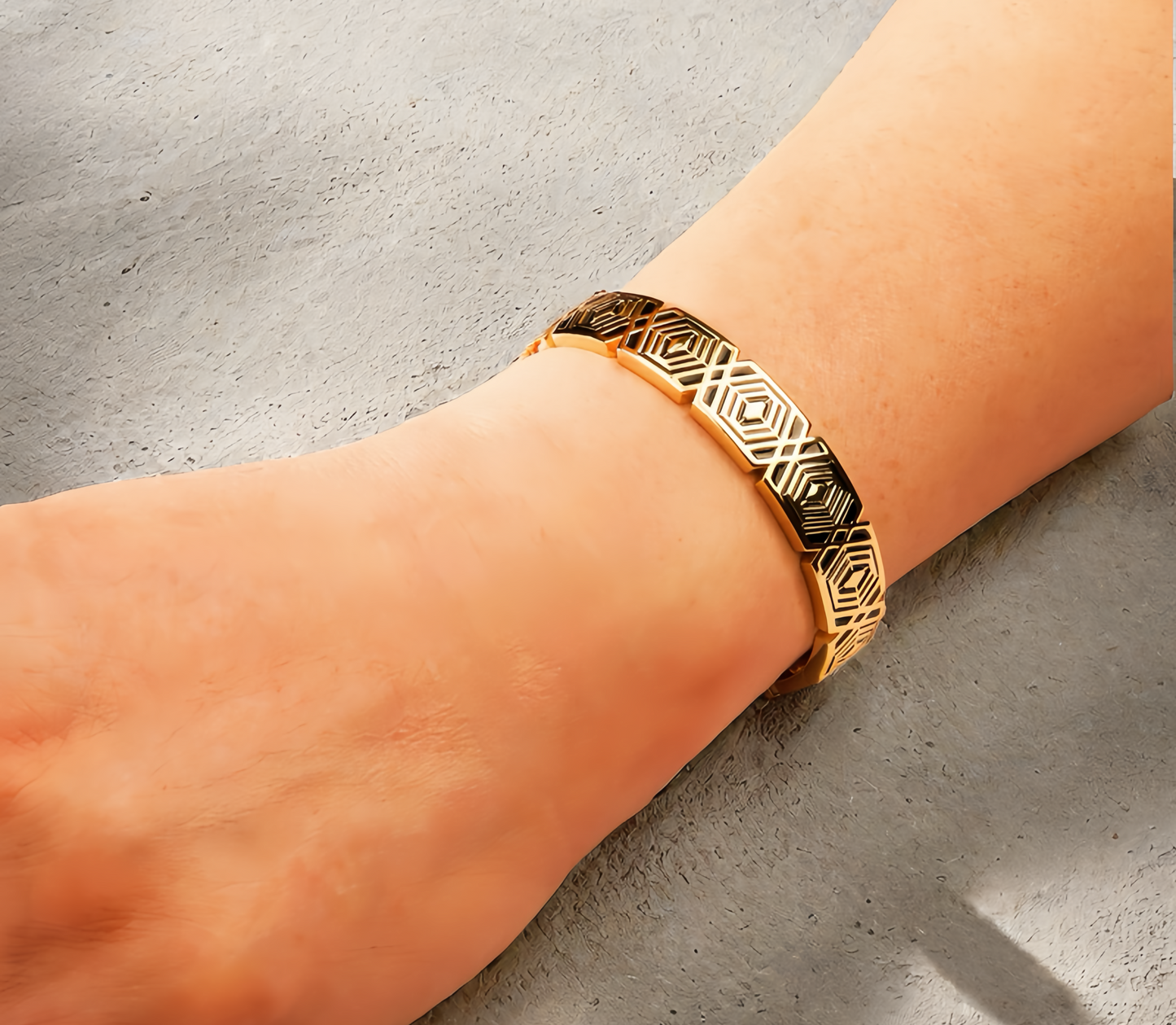 Greek Key Enamel 925 Sterling Silver/9k/14k/18k Gold Bangle(Item No. GB0011)