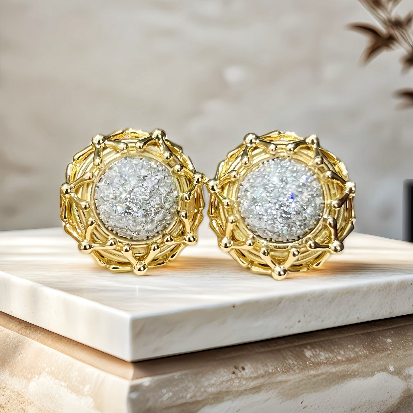 Sun Flower 18k Gold Diamond Ring (Item No. VT143)