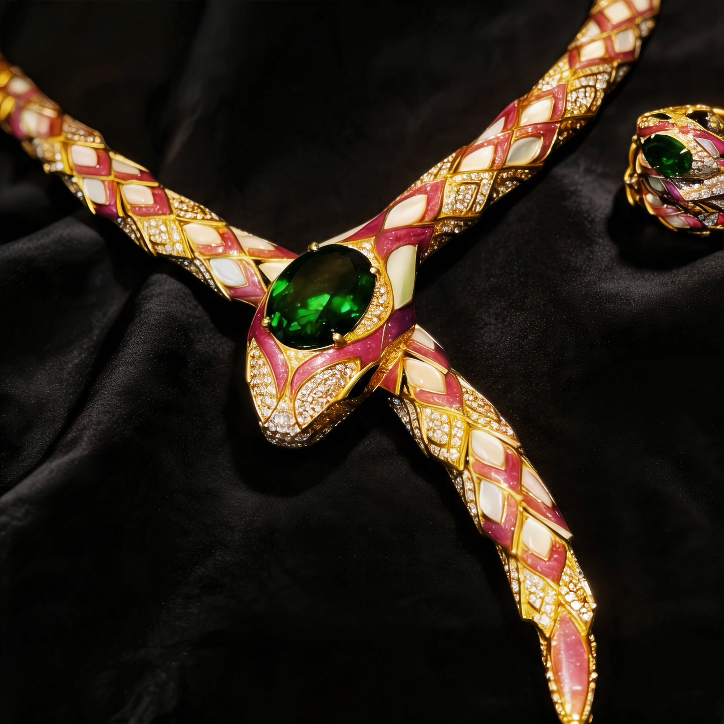 Gold Ouroboro Set/ Necklace Bracelet Ring (Item No. GP0017)