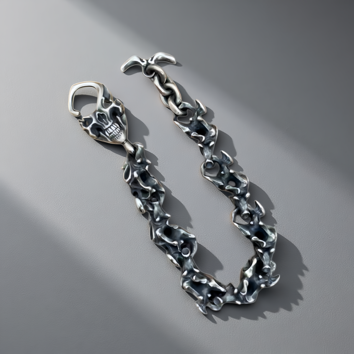 Skull Silver Bracelet Chain (Item No.SC044)
