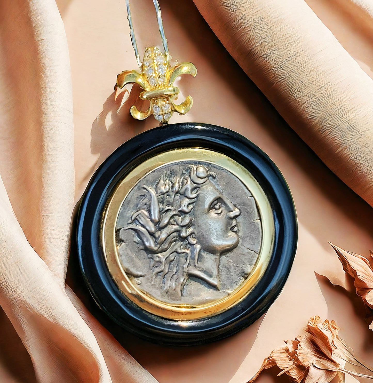 Demeter Ancient Coin Medallion 18K Gold Pendant (Item No. COIN017)