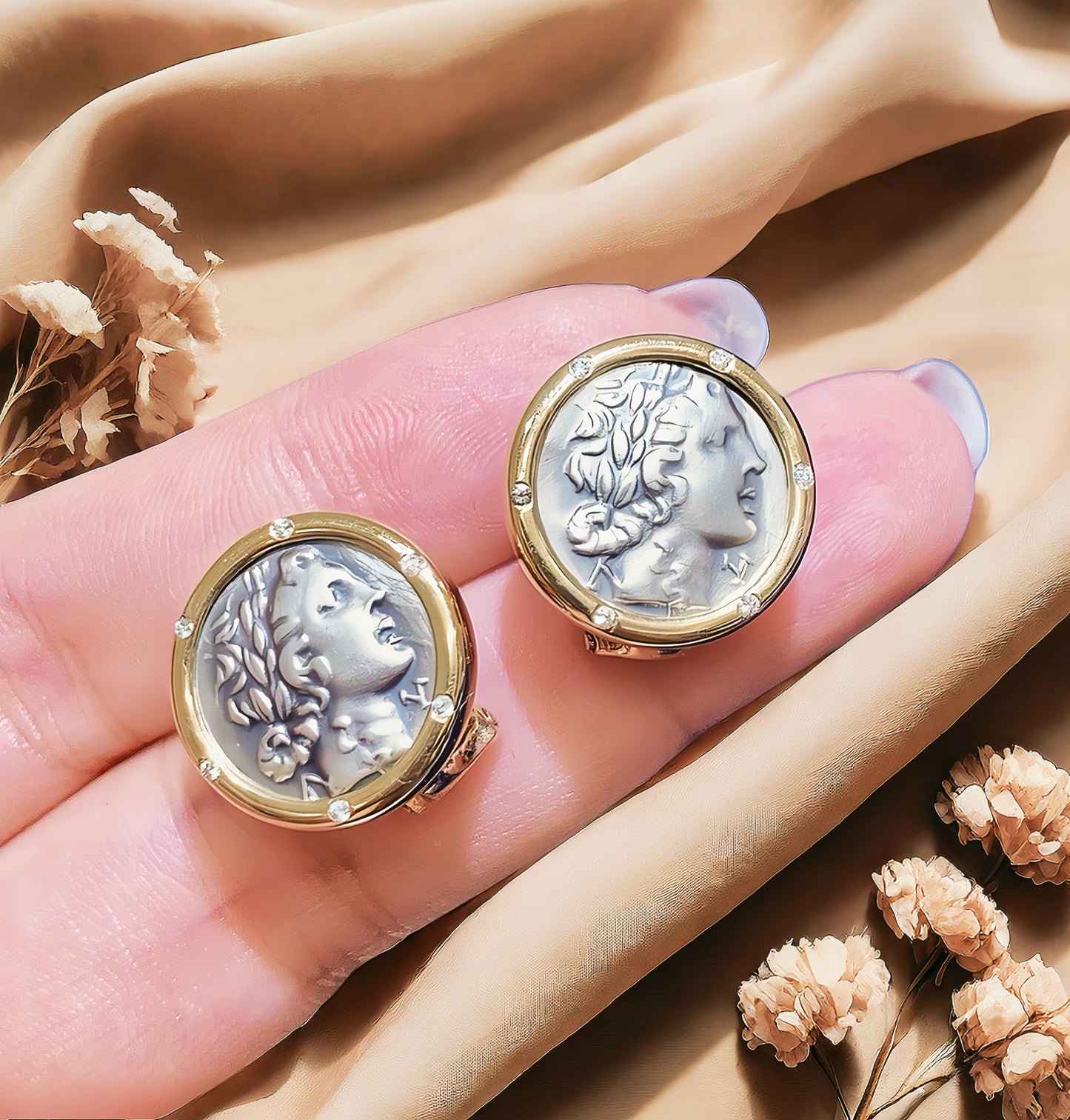 Apollo God of the Sun Ancient Greek Coin Medallion 18K Gold Collection (Item No. COIN036)