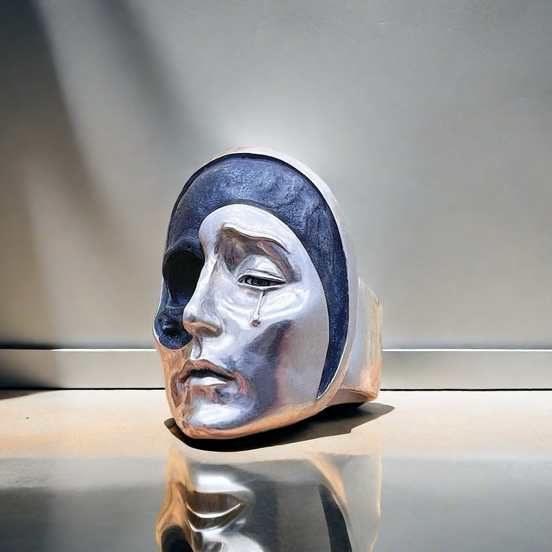 Yingyang Face Silver Ring (Item No. SC0040)