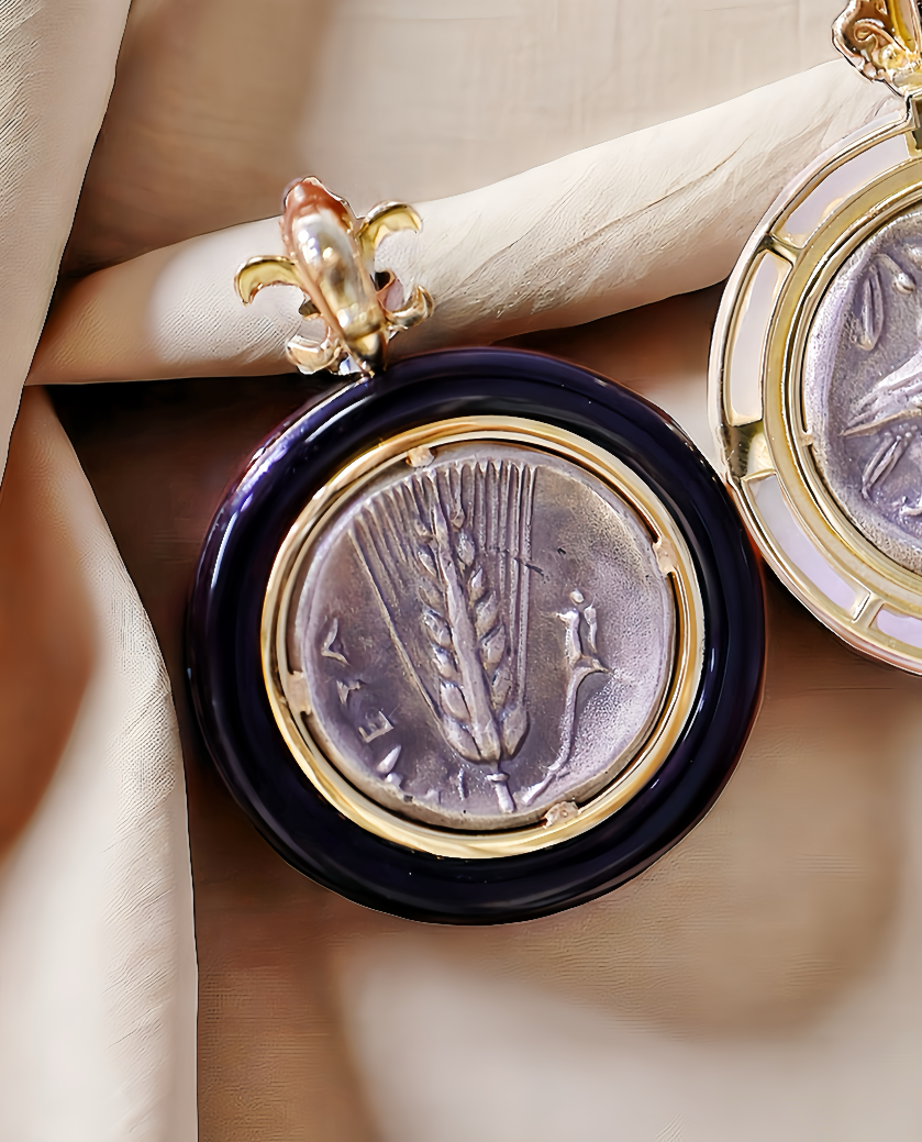 Demeter Ancient Coin Medallion 18K Gold Pendant (Item No. COIN017)