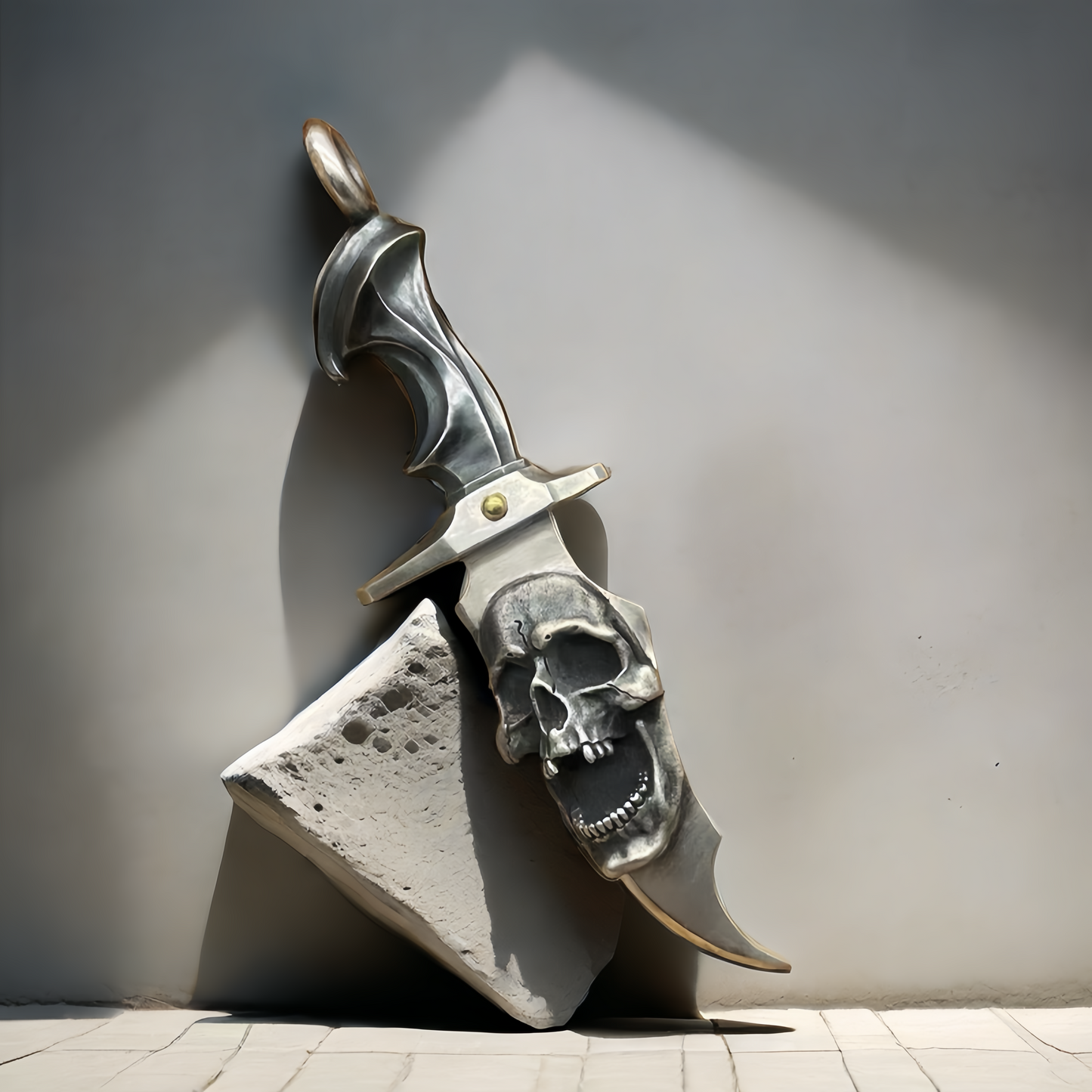 Skull & Dagger Silver Pendant (Item No. SC040)