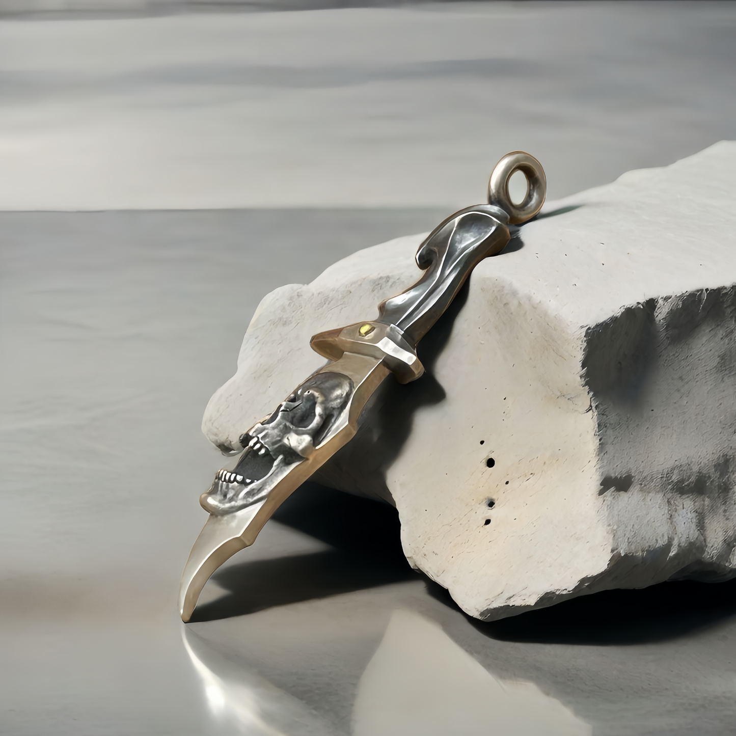 Skull & Dagger Silver Pendant (Item No. SC040)