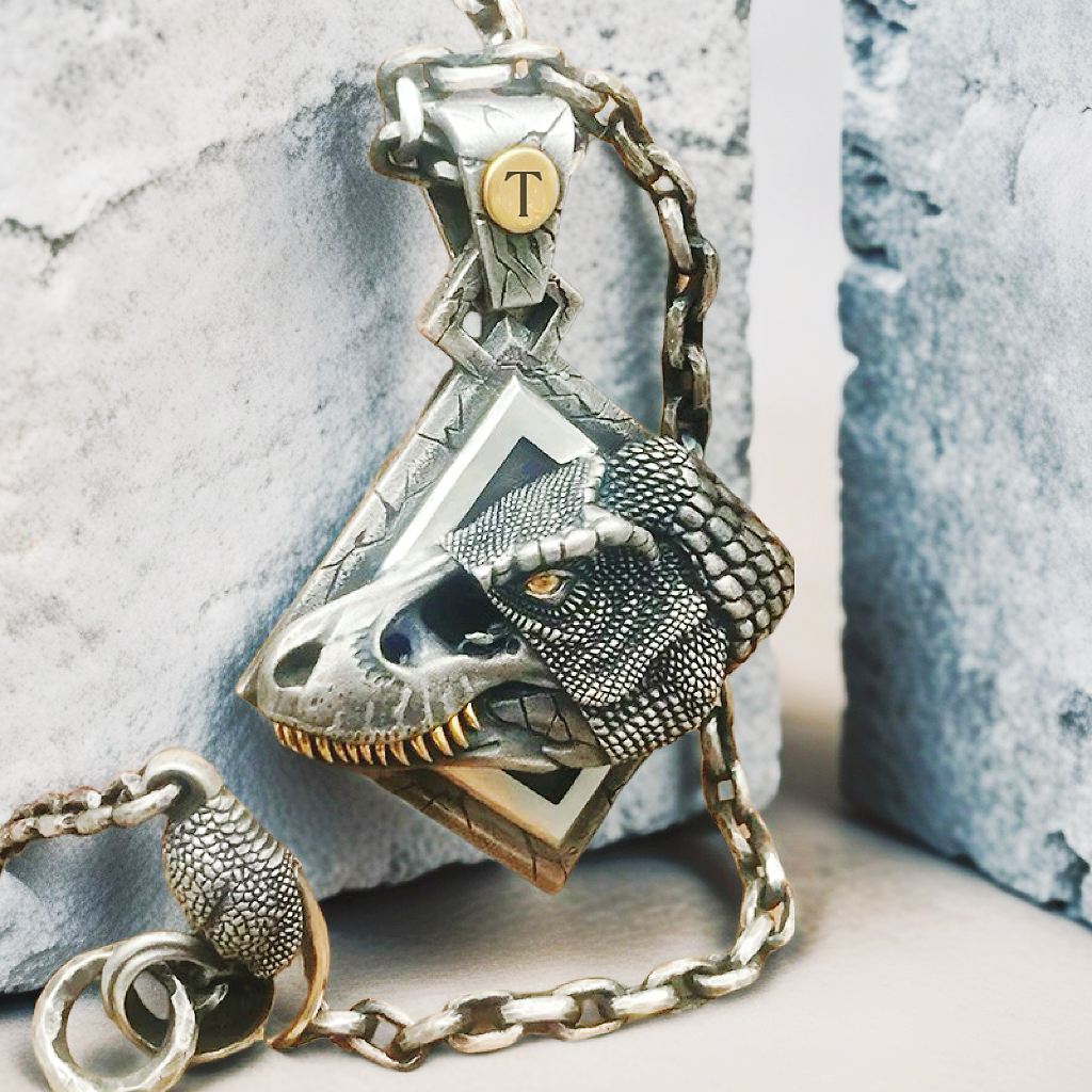 Jurassic Wolrd Silver Pendant Necklace (Item No. SC001)