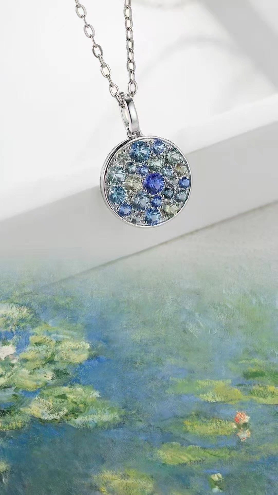 Rainbow Sapphire 18K Gold Pendant (Item No. SA036)