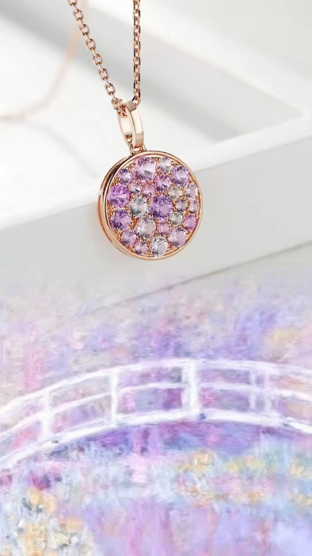 Rainbow Sapphire 18K Gold Pendant (Item No. SA036)