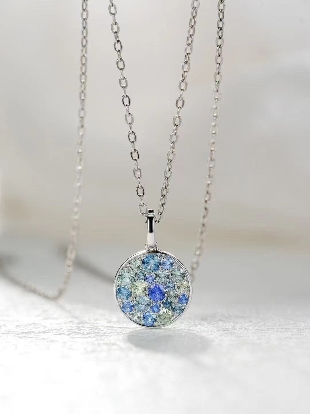 Rainbow Sapphire 18K Gold Pendant (Item No. SA036)