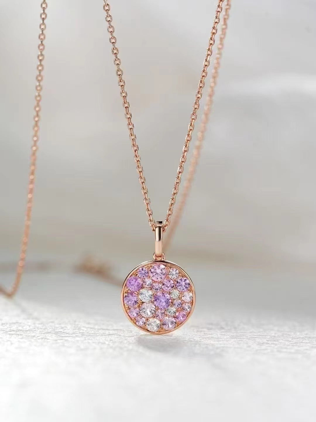 Rainbow Sapphire 18K Gold Pendant (Item No. SA036)