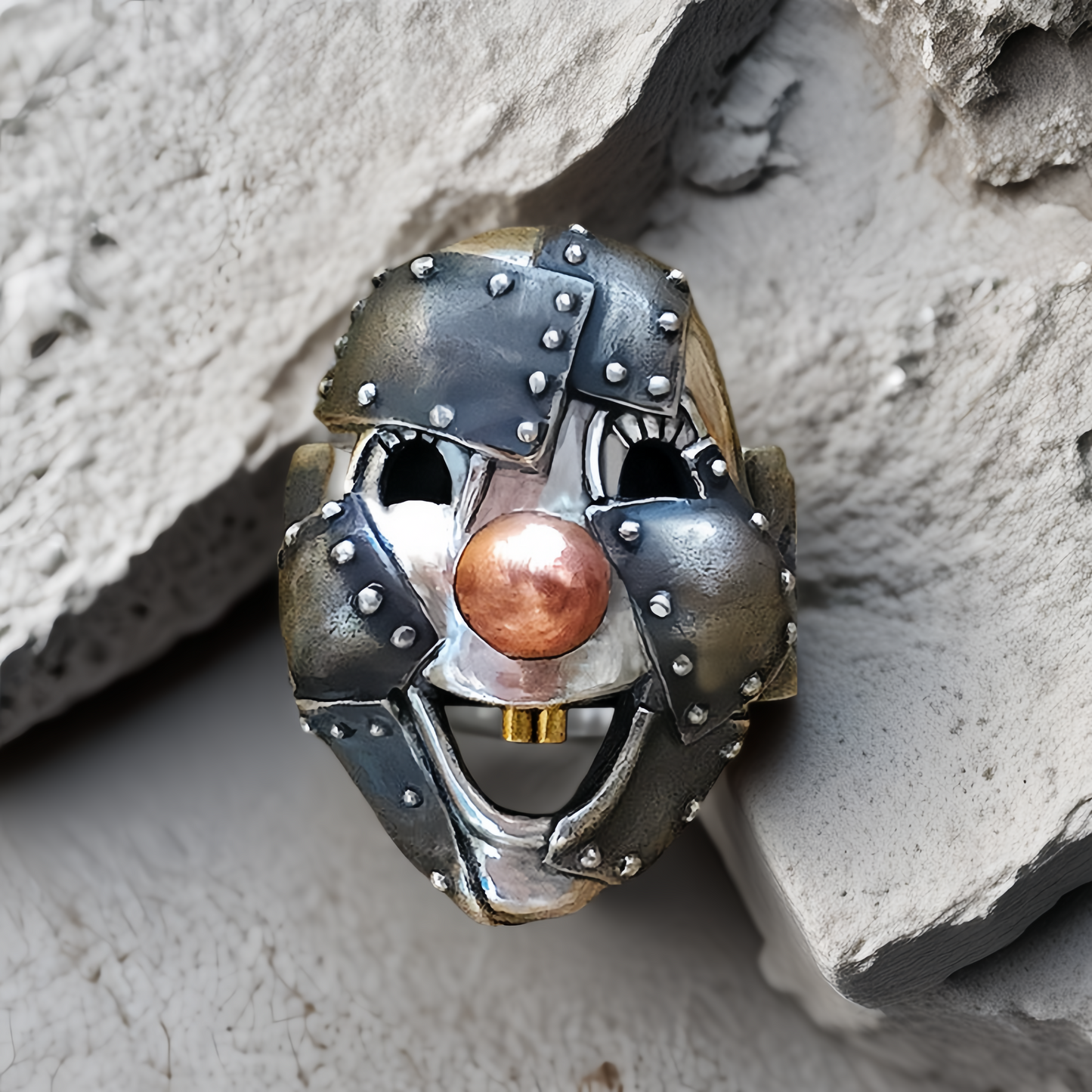 Clown Mask Ring Silver Ring (Item No. SC027)