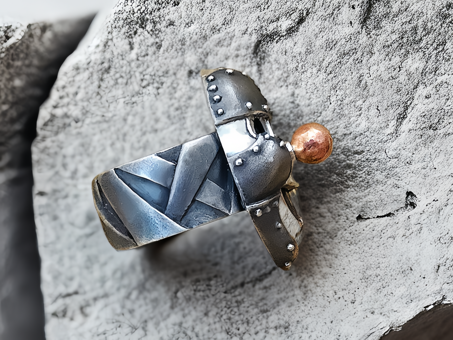 Clown Mask Ring Silver Ring (Item No. SC027)