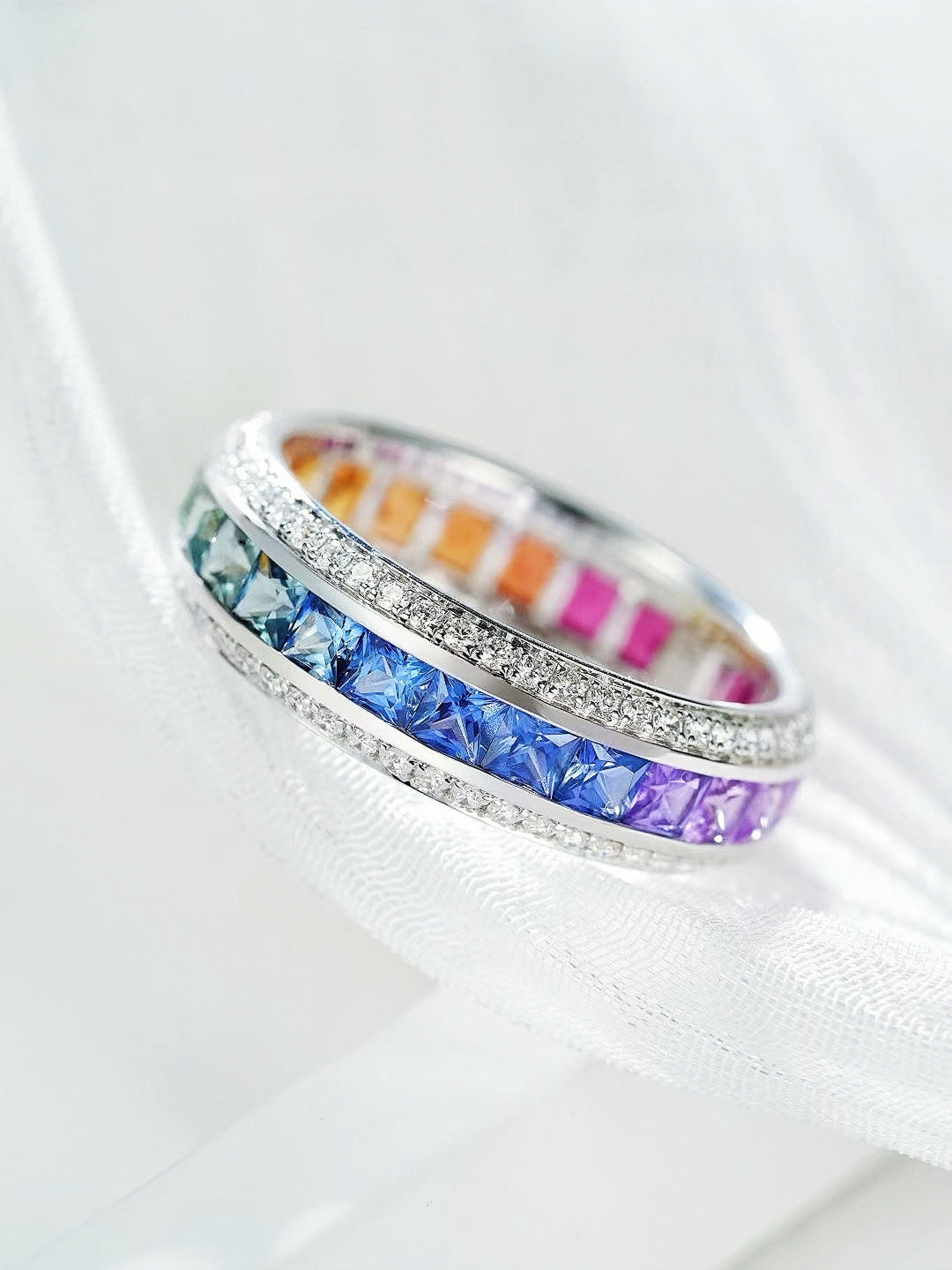 Rainbow Sapphire 18k Gold Ring (Item No. SA112)