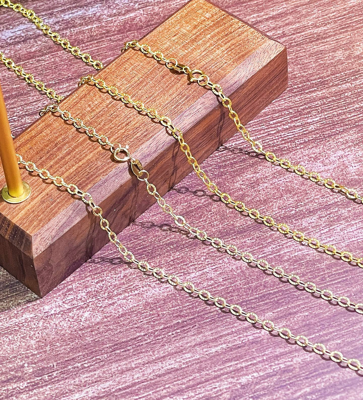 Curb Link 18k Gold Necklace (Item No. SJN034)