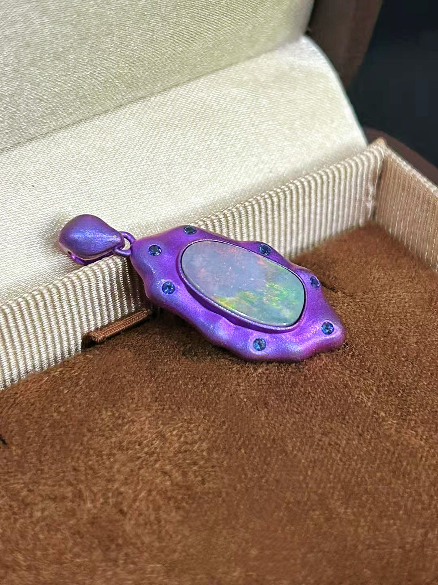 Anodized Titanium Purple Opal Pendant (Item No. TA003)