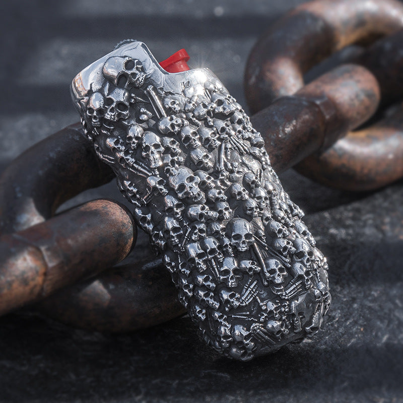 Gothic Burial Skull Silver Lighter Case (Item No. L0003) Tartaria Onlinestore