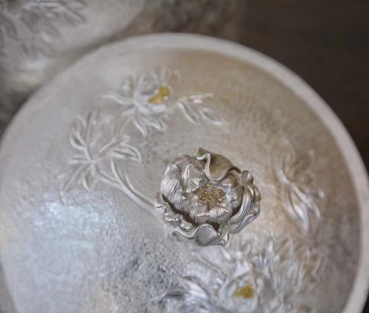 Peacok & Poeny Flower Pure 999 Silver Liquor Barrel Tartaria Onlinestore