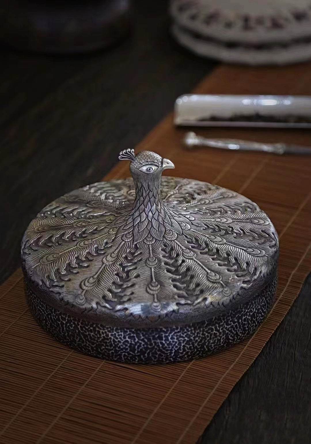 Peacock Silver Tea Pot Tartaria Onlinestore