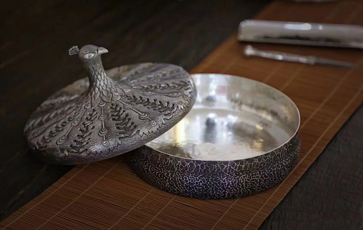 Peacock Silver Tea Pot Tartaria Onlinestore