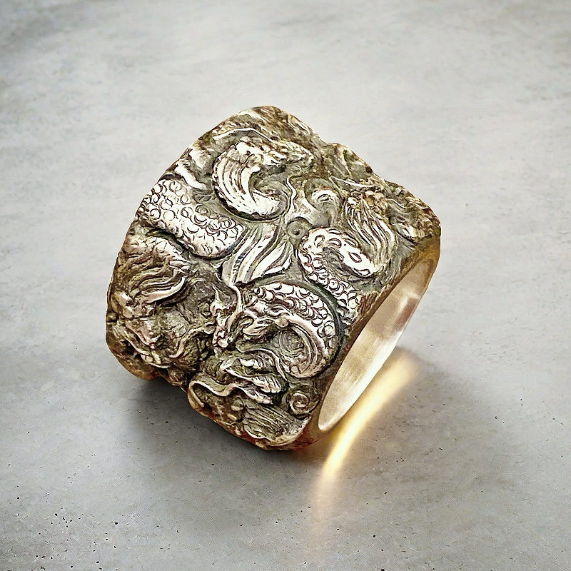 Nine Dragon Silver Ring (Item No. R0125)