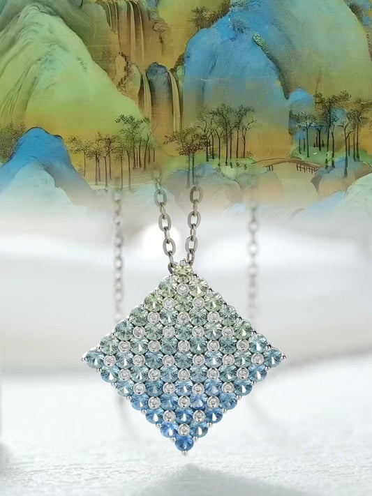 Rainbow Sapphire 18k Gold Pendant (Item No. SA098）