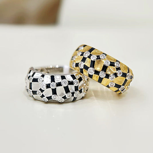 Enamel 18k Gold Diamond Ring (Item No. VT471）