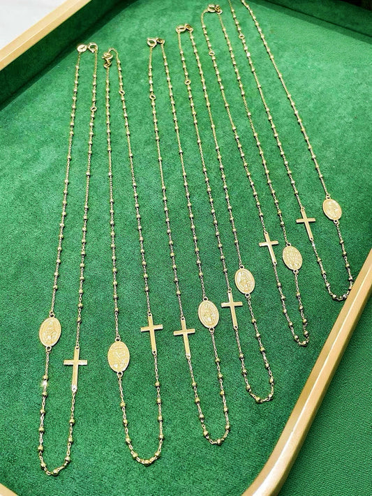 Rosary 18k Gold Necklace (Item No. HFN017）