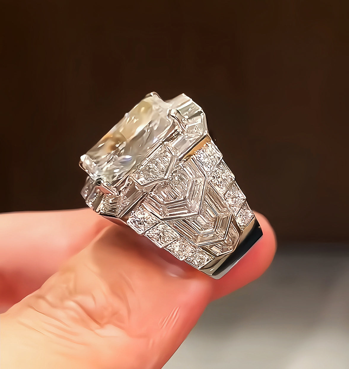Platinum Gold Lab Grown Diamond Ring (Item No. JXXR05）