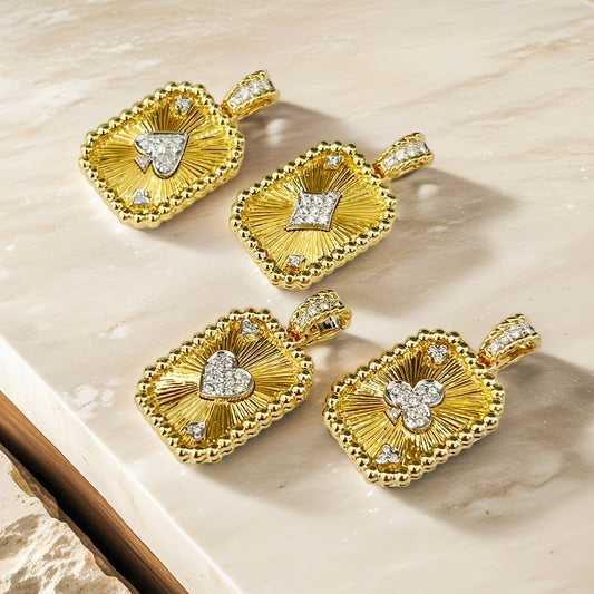 Poker Card 18k Gold Diamond Pendant (Item No. VT246）
