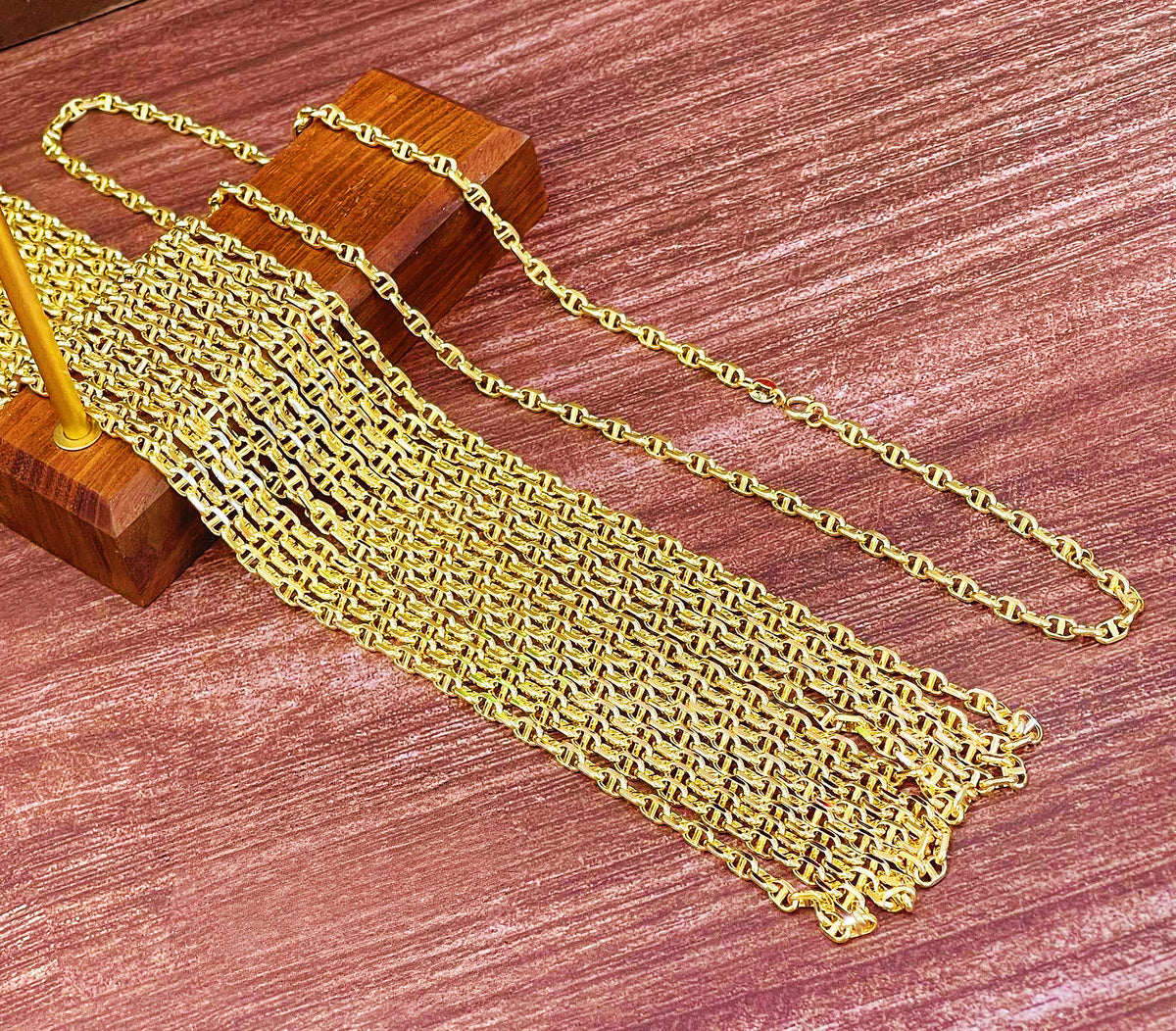 Curb Link 18k Gold Necklace (Item No. SJN001）