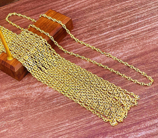 Curb Link 18k Gold Necklace (Item No. SJN001）
