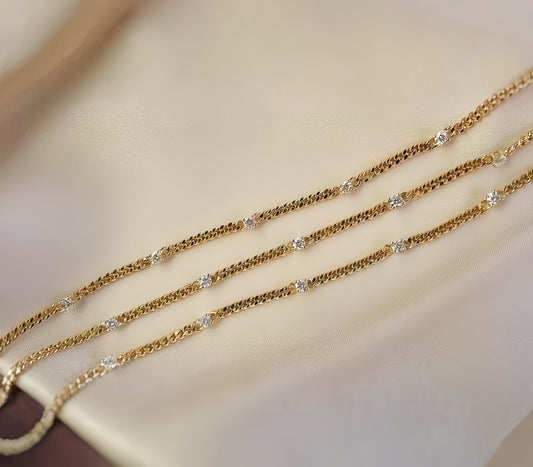 Vintage 18k Gold Diamond Necklace (Item No. VT110）