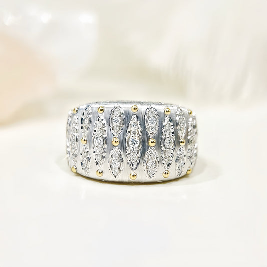 Vintage 18k Gold Diamond Ruby Ring (Item No. VT374）