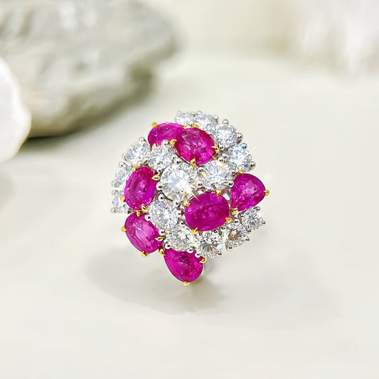 Vintage 18k Gold Diamond Ruby Ring (Item No. VT 285)