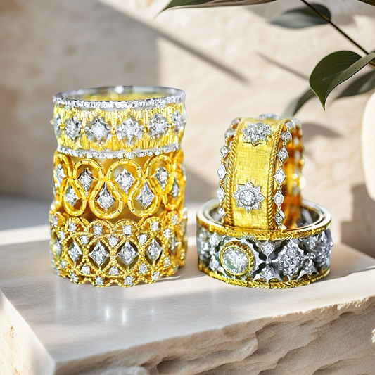 GuipureLace Vintage 18k Gold Diamond Ring (Item No. VT026）