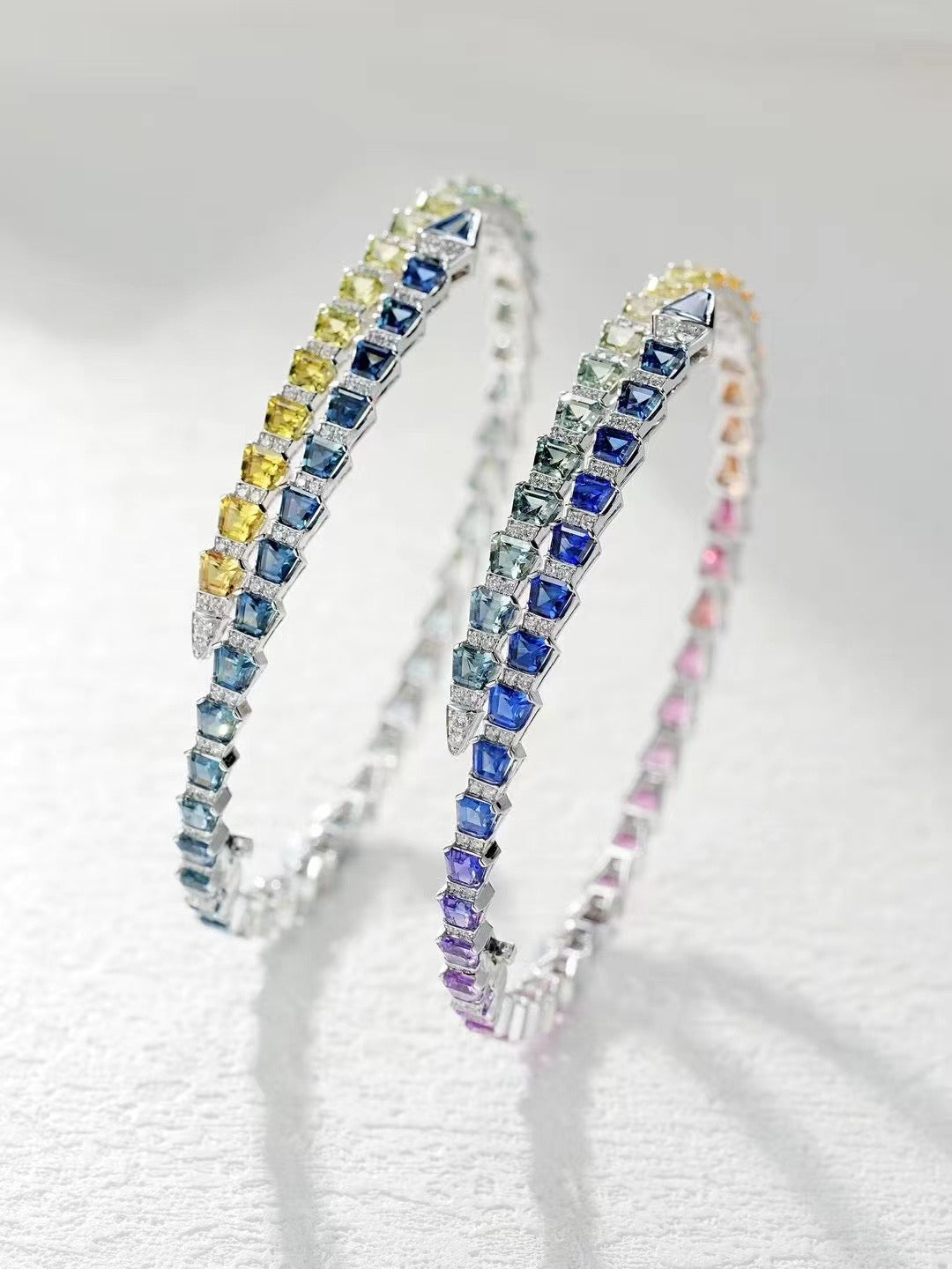 Rainbow Sapphire 18k Gold Bracelet (Item No. SA079）